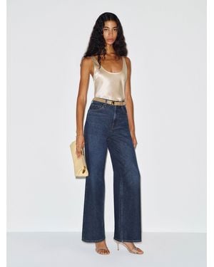Reformation Cary High Rise Slouchy Wide Leg Jeans Denim - Blue