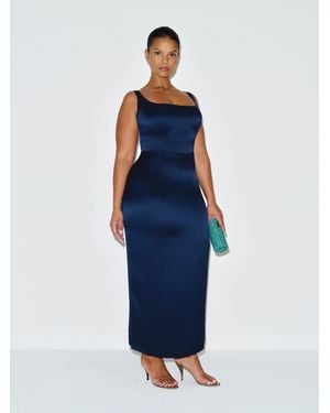 Reformation Ambre Silk Dress Es - Blue