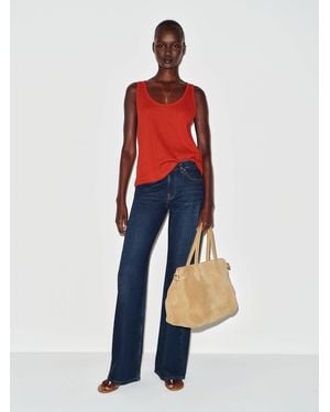 Reformation Eva Pointelle Knit Top - Red