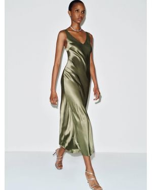 Reformation Allison Silk Dress - Green