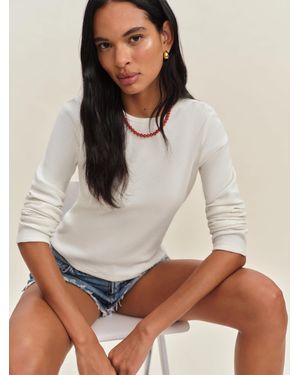 Reformation Ezra Slim Fit Long Sleeve - White
