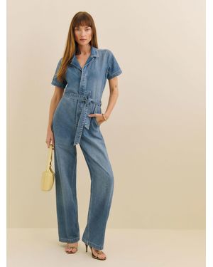 Reformation Graham Lived-In Denim Jumpsuit - Blue