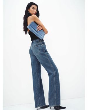 Reformation Val 90S Mid Rise Straight Jeans Denim - Blue