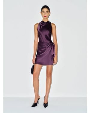 Reformation Stelliana Silk Dress - Purple