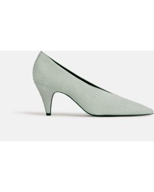 Reformation Calista High Pump Glacial Haircalf 5 - White