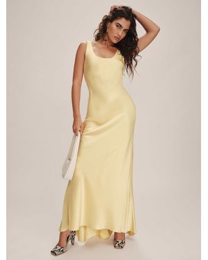 Reformation Sapphira Satin Dress 4 - Natural