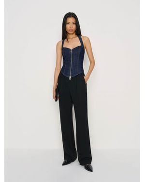 Reformation Kessie Denim Top 0 - Blue