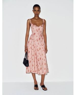 Reformation Birdie Linen Dress 0 - Pink