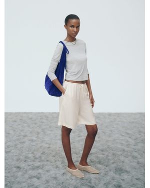 Reformation Sandy Satin Short - White