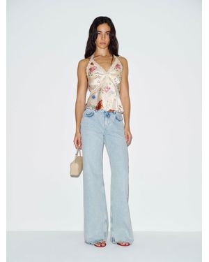 Reformation Monica Silk Top - Blue