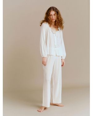 Reformation Paloma Pyjama Set Lace - Natural