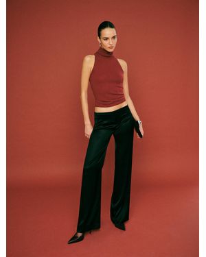Reformation Vida Satin Low Rise Pant - Orange