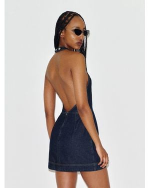 Reformation Kianna Denim Halter Mini Dress 0 - Blue