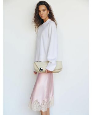 Reformation Carolina Silk Skirt - White