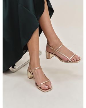 Reformation Serenity Block Heeled Sandal 6 - Metallic