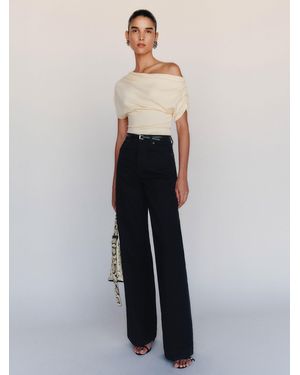 Reformation Bex Super Stretch High Rise Wide Leg Jeans Cotton - Red