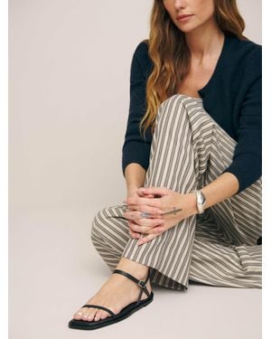Reformation Lake Flat Sandal Leather 5 - Grey