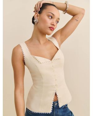 Reformation Viola Linen Top 0 - Natural