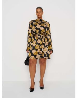 Reformation Astrid Silk Dress Es 16 - Natural
