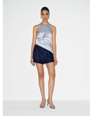 Reformation Gale Silk Mid Rise Short - Blue