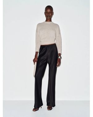 Reformation Gale Satin Mid Rise Bias Pant - Natural