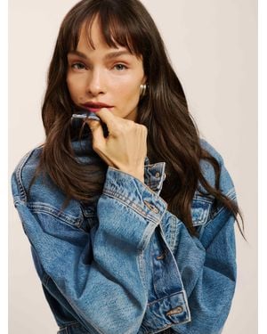 Reformation Jori Cropped Denim Jacket - Blue