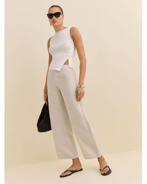 Reformation Joni Linen Cropped Pant 0 - Natural