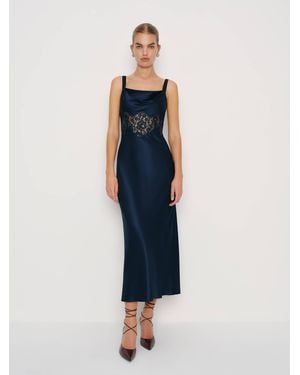 Reformation Evelyne Silk Dress 0 - Blue