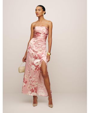Reformation Barrow Silk Dress - Pink