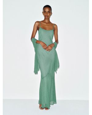Reformation Rida Silk Chiffon Dress Sage - Green
