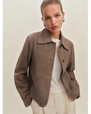 Reformation Veda Nell Suede Jacket - Brown