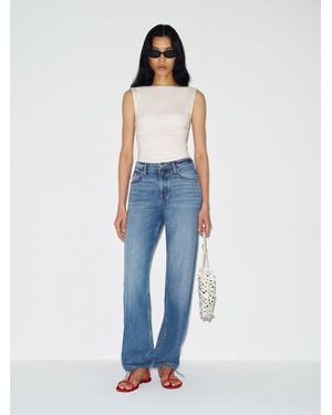 Reformation Reece Low Rise Denim Trousers - Blue