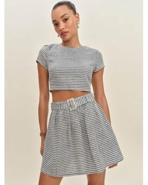Reformation Niki Belted Linen Two Piece - Grey