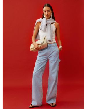 Reformation Diego Mid Rise Baggy Utility Jeans - Red