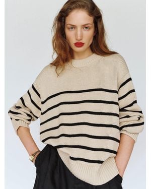 Reformation Cove Cotton Oversized Crew Jumper - White