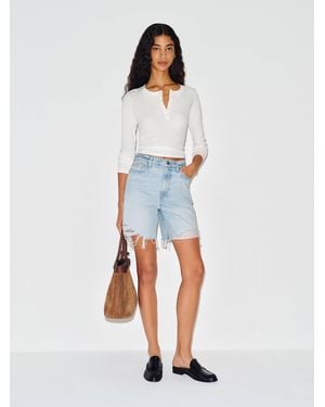 Reformation Saige High Rise 4" Jean Shorts - White
