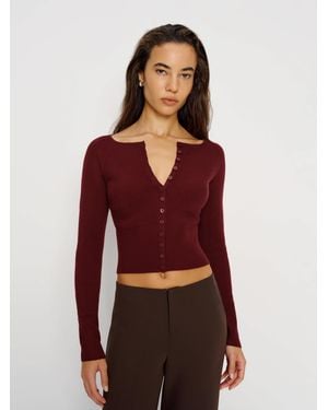 Reformation Meadow Regenerative Merino Cardigan - Red