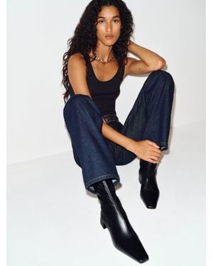 Reformation Rosina Ankle Boot Stretch Leather 5 - Blue