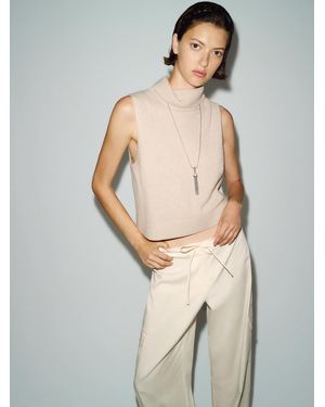 Reformation Flora Cashmere Sleeveless Turtleneck - White