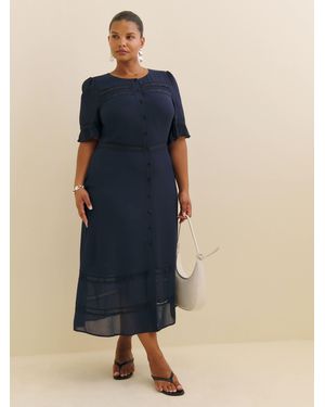 Reformation Woodson Dress Es 14 - Blue