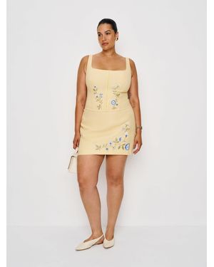Reformation Ren Linen Skirt Es 14 - Natural