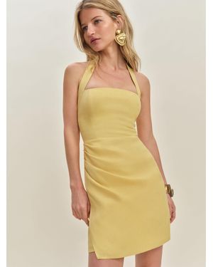Reformation Junia Linen Dress - Yellow