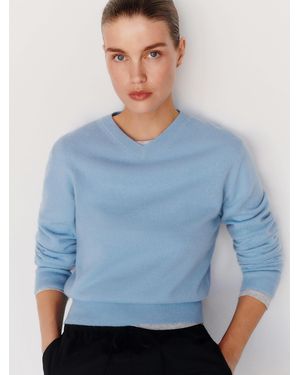 Reformation Landon Cashmere V-Neck - Blue