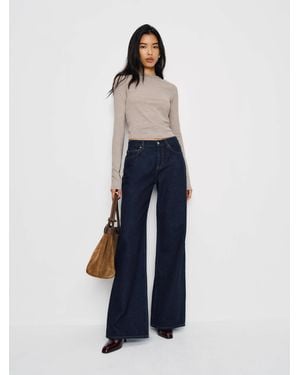 Reformation Ezra Slim Fit Long Sleeve - Blue