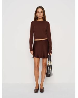 Reformation Brandy Silk Skirt - Brown