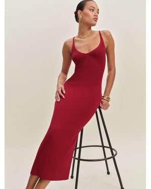 Reformation Dahlia Cotton Jumper Dress - Red