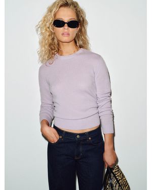 Reformation Lian Cashmere Crew Sweater - Purple