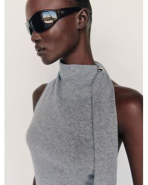 Reformation Sarah Cashmere Scarf Tank Top - Grey