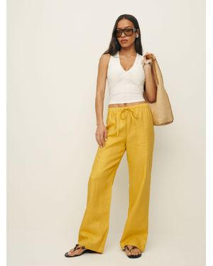 Reformation Olina Linen Pant - Yellow