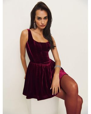 Reformation Contessa Velvet Dress 0 - Purple
